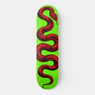 Serpiente Roja Patineta Verde Neón — Colorido Auda