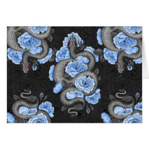 Serpientes y rosas azules