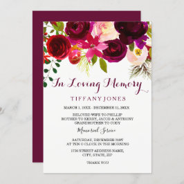 Servicio de Invitación de Burgundy Floral Memorial