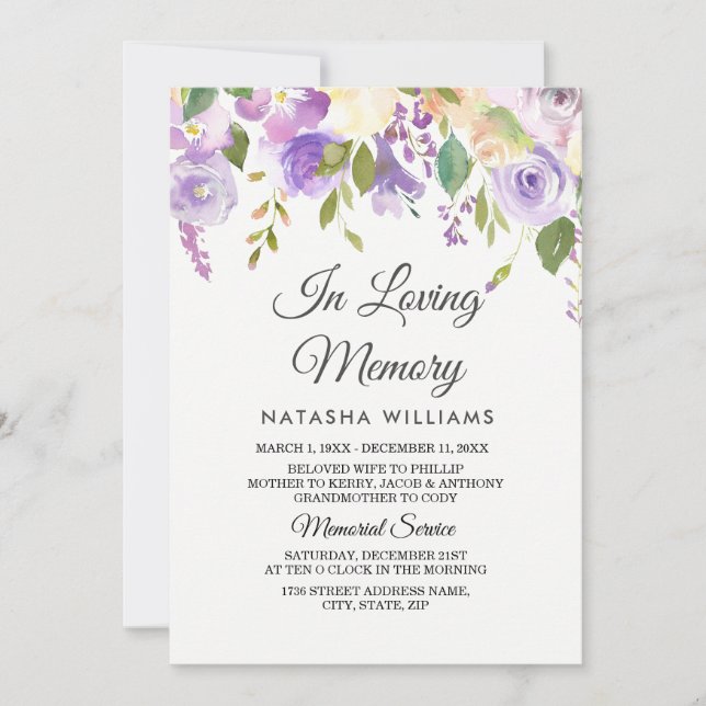 Servicio de Invitación en memoria de las flores mo (Anverso)