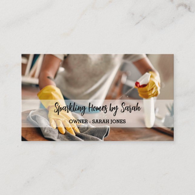 servicio de limpieza en el hogar tarjetas de visit (Anverso)