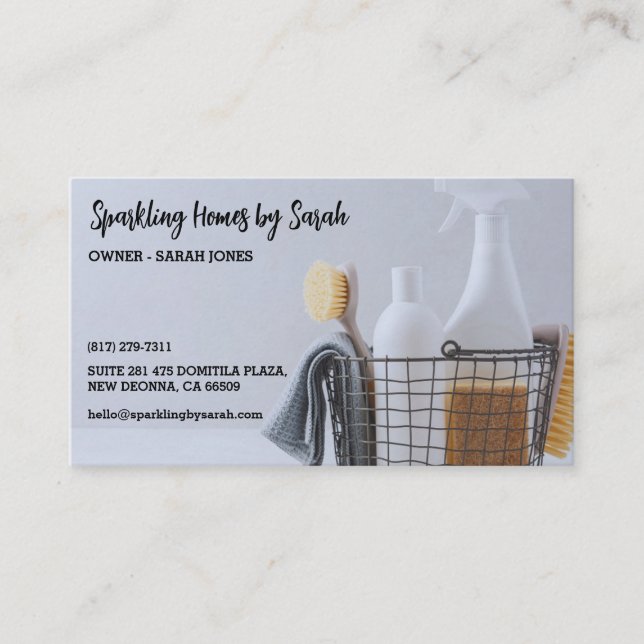 servicio de limpieza en el hogar tarjetas de visit (Anverso)