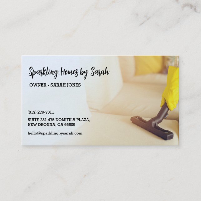 servicio de limpieza en el hogar tarjetas de visit (Anverso)