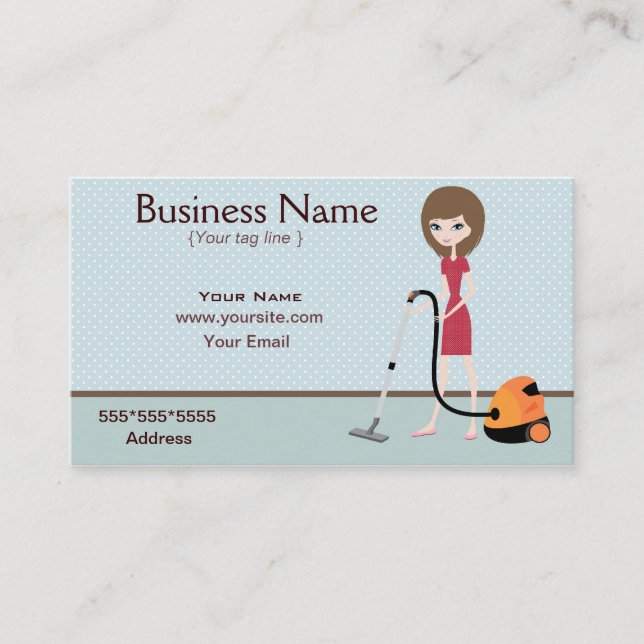 Servicio de limpieza Tarjeta de presentación (Anverso)