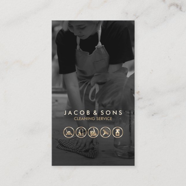 Servicio de limpieza Tarjeta de presentación de ic (Anverso)