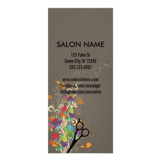 servicio de salón moderno menú de pelo floral colo (Atrás)