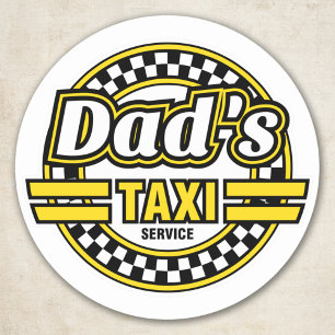 Servicio de taxi para papá - Pegatinas divertidos 