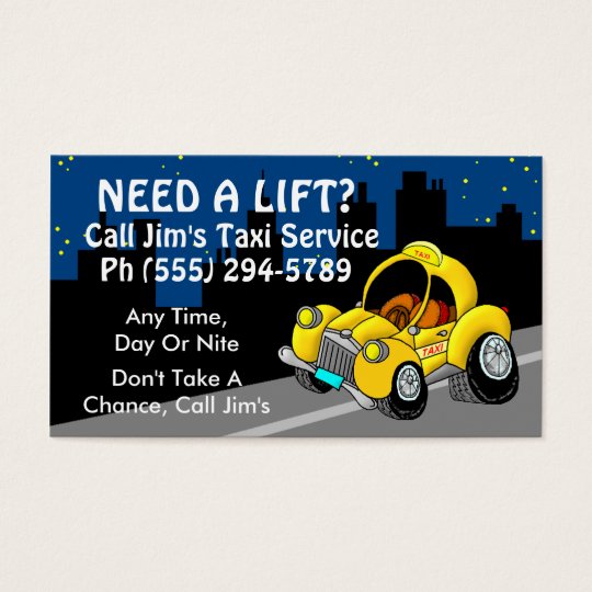Servicio del taxi tarjeta de visita