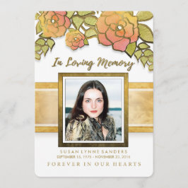 Servicio en memoria Flores doradas - Invitación a