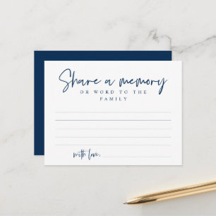 Servicio funeral, Compartir una memoria, tarjeta d