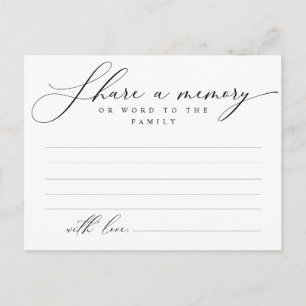Servicio funeral, Compartir una memoria, tarjeta d