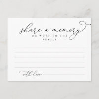 Servicio funeral, Compartir una memoria, tarjeta d