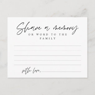 Servicio funeral, Compartir una memoria, tarjeta d