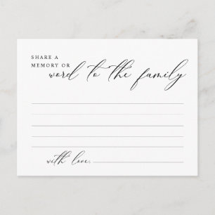 Servicio Funerario, Comparte un recuerdo, Tarjeta 