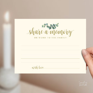 Servicio funerario, Comparte un recuerdo, Tarjeta