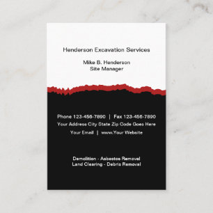 Servicios de Excavación Tarjetas de Presentación V