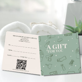 Servicios de limpieza de crema verde simple y mini