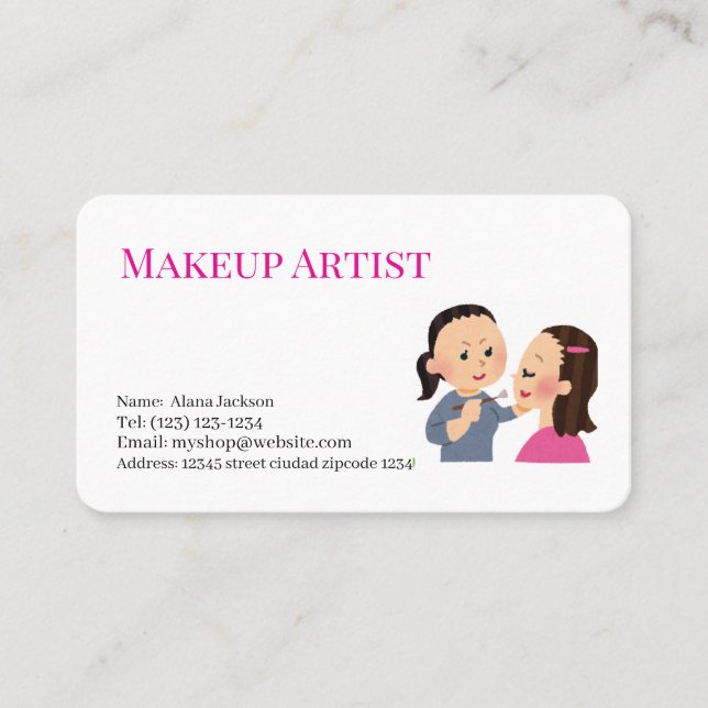servicios de maquillaje tarjeta comercial editable (Anverso)