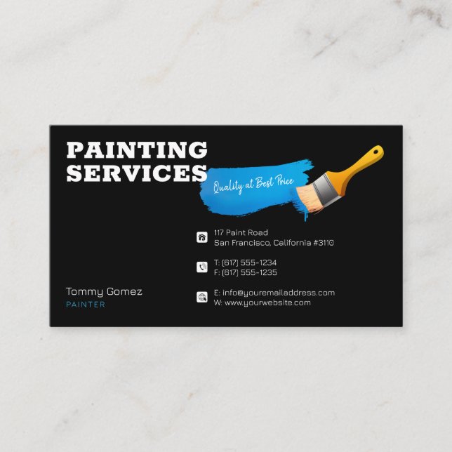 Servicios de pintura | Pintor en la tarjeta de pre (Anverso)