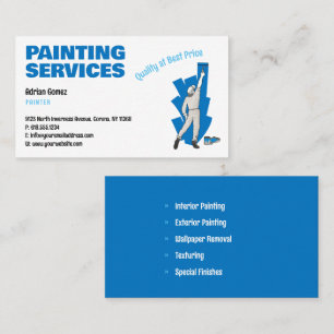 Servicios de pintura   Pintor en la tarjeta de pre