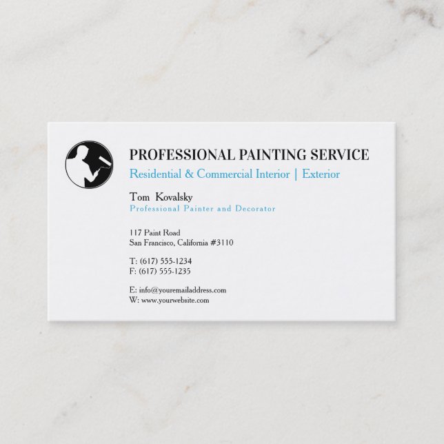 Servicios de pintura | Pintor en la tarjeta de pre (Anverso)