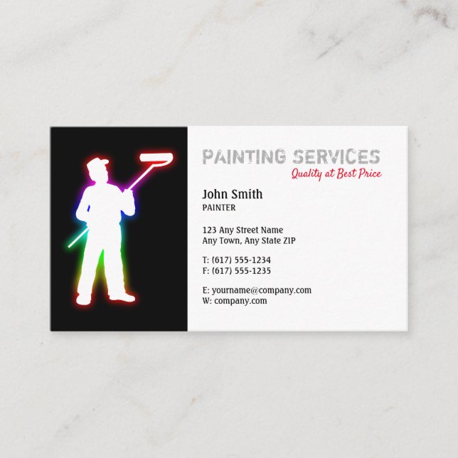 Servicios de pintura | Tarjeta de presentación par (Anverso)