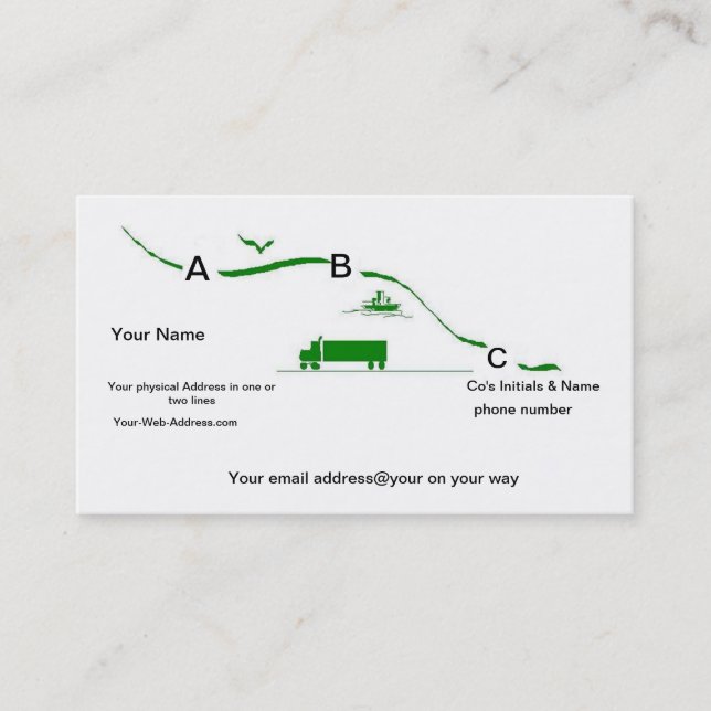 Servicios del transporte de la tarjeta de visita (Anverso)