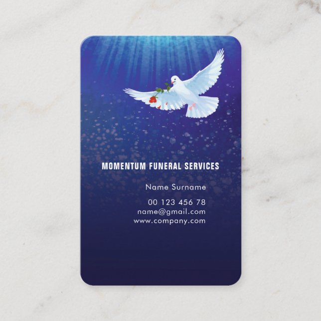 Servicios funerarios, diseño de tarjetas de presen (Anverso)