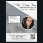 Servicios Móviles de Notaría Foto QR FLYER D<br><div class="desc">Volantes Modernos para Servicios de Notario Público</div>