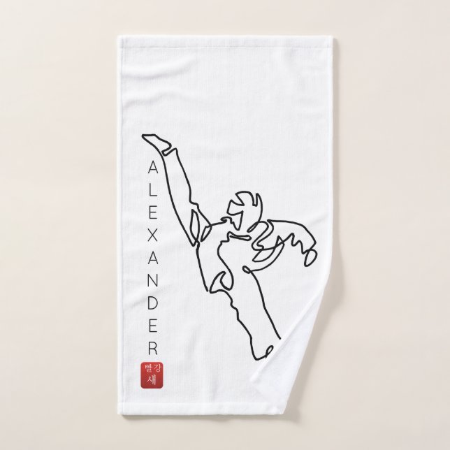 Serviette à main TAEKWONDO DWICHAGI back kick (Toalla de mano)
