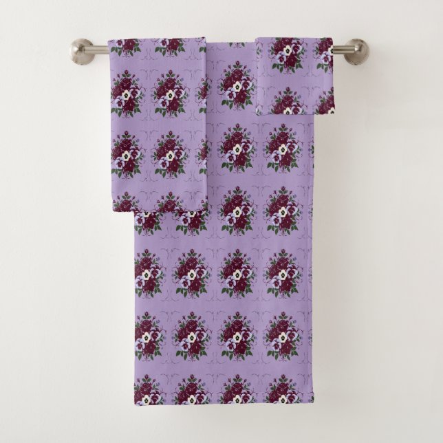 Serviette de Bain - Bouquet de Violettes (In situ)