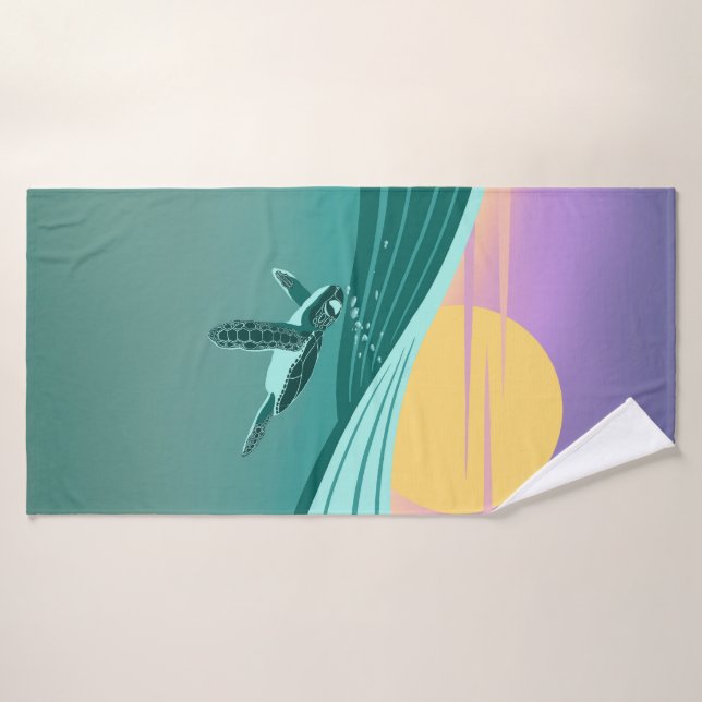 Serviette de bain motif océan tortue (Toalla de baño)