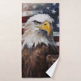 Serviette de plage art abstrait Aigle Americain