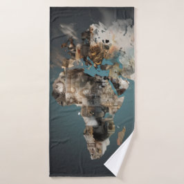Serviette de plage art abstrait continent