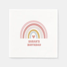 servilleta arcoiris rosa para nombre personalizado