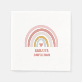 servilleta arcoiris rosa para nombre personalizado