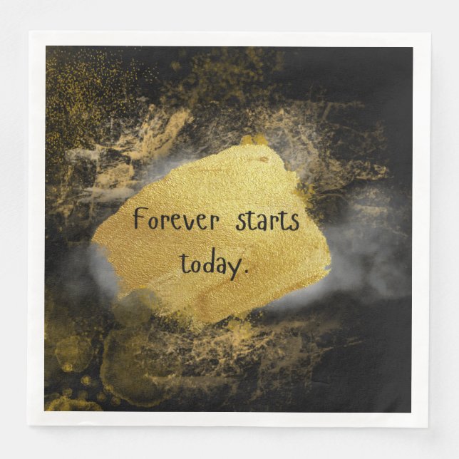 servilleta boda negro y dorado (Anverso)