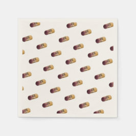 Servilleta con acuarela de corcho de vino