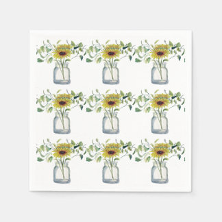 Servilleta con diseño de florero y mar