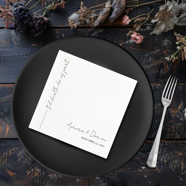 Servilleta de boda minimalista elegante (Subido por el creador)
