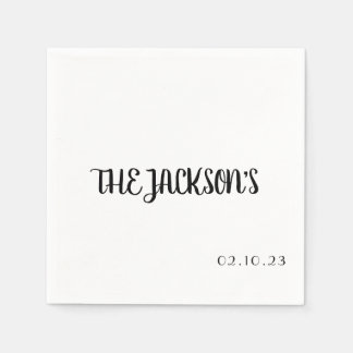 Servilleta de boda sencilla con apellido de la par