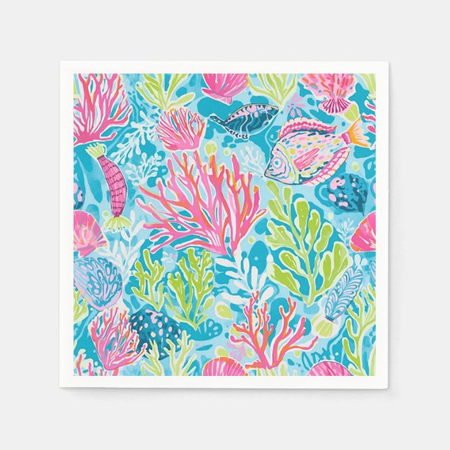 Servilleta de cóctel de papel con gráfico elegante (Anverso)
