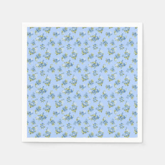 Servilleta de cóctel de papel de rosa azul delicad