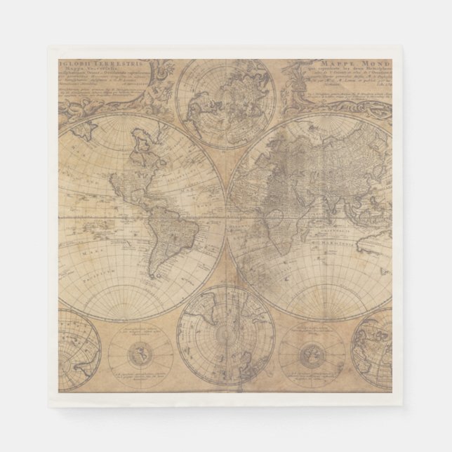 Servilleta de colección para baby shower con mapa  (Anverso)