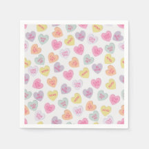 servilleta de corazones de caramelo el día de San