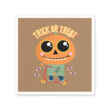 servilleta de la fiesta de Halloween, calabaza en 