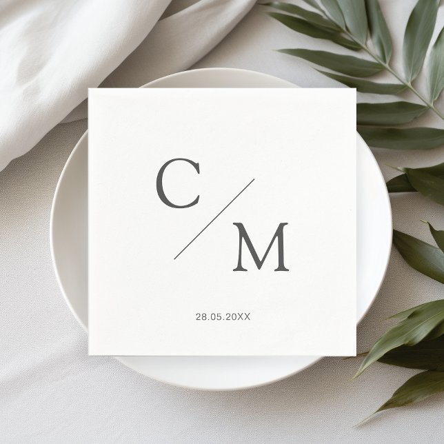 Servilleta de monograma elegantemente sencilla (Subido por el creador)