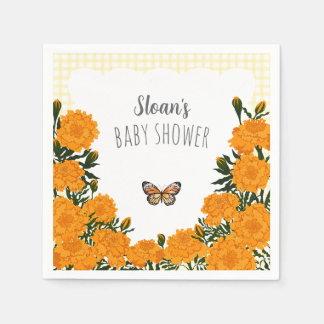 Servilleta De Papel 015 Limón Marigold Monarca Cuadro Baby Shower
