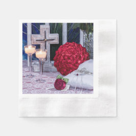 Servilleta De Papel 0294-Rosas, anillos, velas