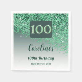 Servilleta De Papel 100.ª Bonito Purpurina Verde